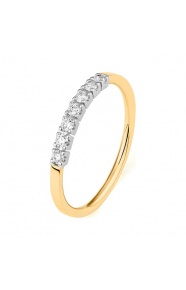 Anillo Media alianza de oro de 18 Kt con diamantes de 0,22 a 0,63 ct
