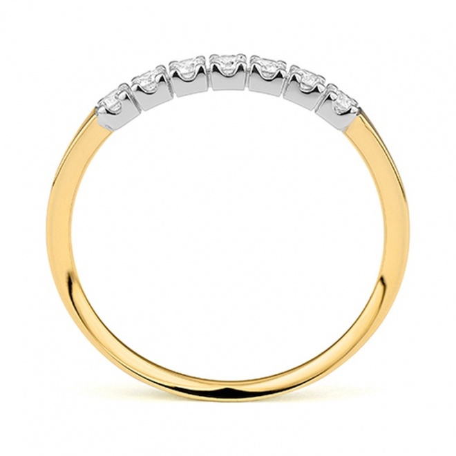 Anillo Media alianza de oro de 18 Kt con diamantes de 0,22 a 0,63 ct