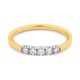 Anillo Media alianza de oro de 18 Kt con diamantes de 0,22 a 0,63 ct