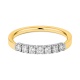 Anillo Media alianza de oro de 18 Kt con diamantes de 0,22 a 0,63 ct