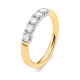 Anillo Media alianza de oro de 18 Kt con diamantes de 0,22 a 0,63 ct