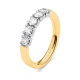 Anillo Media alianza de oro de 18 Kt con diamantes de 0,22 a 0,63 ct