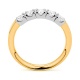 Anillo Media alianza de oro de 18 Kt con diamantes de 0,22 a 0,63 ct