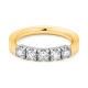 Anillo Media alianza de oro de 18 Kt con diamantes de 0,22 a 0,63 ct