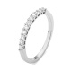 Anillo Media alianza de oro blanco de 18 Kt con diamantes de 0,25 a 1,00 ct