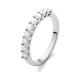 Anillo Media alianza de oro blanco de 18 Kt con diamantes de 0,25 a 1,00 ct