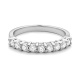 Anillo Media alianza de oro blanco de 18 Kt con diamantes de 0,25 a 1,00 ct