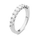 Anillo Media alianza de oro blanco de 18 Kt con diamantes de 0,25 a 1,00 ct