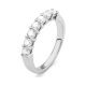 Anillo Media alianza de oro blanco de 18 Kt con diamantes de 0,25 a 1,00 ct