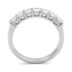 Anillo Media alianza de oro blanco de 18 Kt con diamantes de 0,25 a 1,00 ct