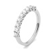 Anillo Media alianza de oro blanco de 18 Kt con diamantes de 0,25 a 1,00 ct