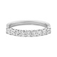 Anillo Media alianza de oro blanco de 18 Kt con diamantes de 0,25 a 1,00 ct