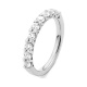 Anillo Media alianza de oro blanco de 18 Kt con diamantes de 0,25 a 1,00 ct
