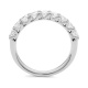Anillo Media alianza de oro blanco de 18 Kt con diamantes de 0,25 a 1,00 ct