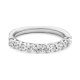 Anillo Media alianza de oro blanco de 18 Kt con diamantes de 0,25 a 1,00 ct