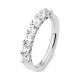 Anillo Media alianza de oro blanco de 18 Kt con diamantes de 0,25 a 1,00 ct