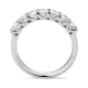 Anillo Media alianza de oro blanco de 18 Kt con diamantes de 0,25 a 1,00 ct