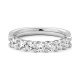 Anillo Media alianza de oro blanco de 18 Kt con diamantes de 0,25 a 1,00 ct