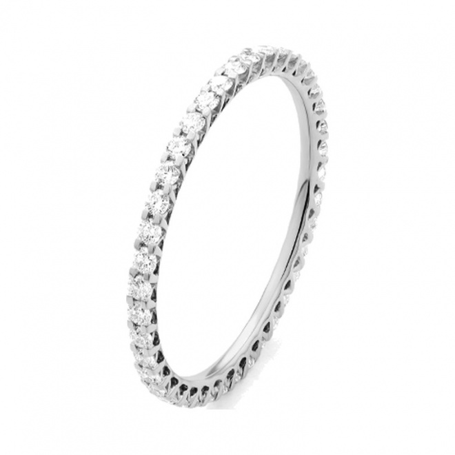 Anillo Alianza de oro blanco de 18 Kt con diamantes de 0,50 a 4,00 ct