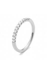 Anillo Media alianza de oro blanco de 18 Kt con diamantes de 0,25 a 1,00 ct