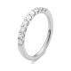 Anillo Media alianza de oro blanco de 18 Kt con diamantes de 0,25 a 1,00 ct