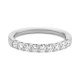Anillo Media alianza de oro blanco de 18 Kt con diamantes de 0,25 a 1,00 ct