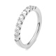 Anillo Media alianza de oro blanco de 18 Kt con diamantes de 0,25 a 1,00 ct