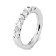 Anillo Media alianza de oro blanco de 18 Kt con diamantes de 0,25 a 1,00 ct