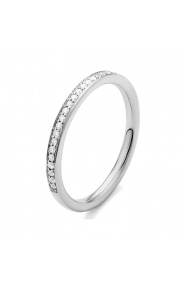 Anillo Media alianza de oro blanco de 18 Kt con diamantes de 0,15 a 0,45 ct