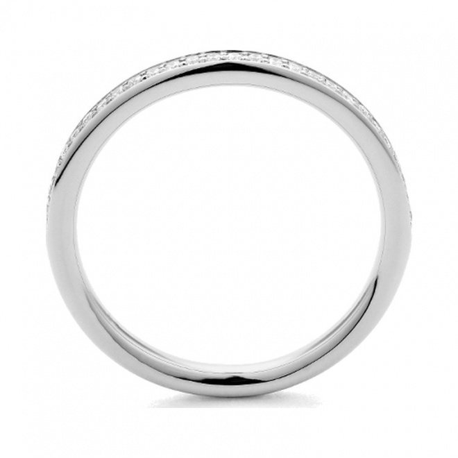 Anillo Media alianza de oro blanco de 18 Kt con diamantes de 0,15 a 0,45 ct
