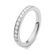 Anillo Media alianza de oro blanco de 18 Kt con diamantes de 0,15 a 0,45 ct