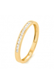 Anillo Media alianza de oro amarillo de 18 Kt con diamantes de 0,13 a 0,54 ct