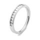 Anillo Media alianza de oro blanco de 18 Kt con diamantes de 0,25 a 1,00 ct