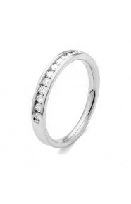 Anillo Media alianza de oro blanco de 18 Kt con diamantes de 0,25 a 1,00 ct
