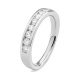 Anillo Media alianza de oro blanco de 18 Kt con diamantes de 0,25 a 1,00 ct