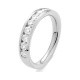 Anillo Media alianza de oro blanco de 18 Kt con diamantes de 0,25 a 1,00 ct