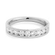 Anillo Media alianza de oro blanco de 18 Kt con diamantes de 0,25 a 1,00 ct
