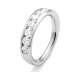 Anillo Media alianza de oro blanco de 18 Kt con diamantes de 0,25 a 1,00 ct