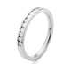 Anillo Media alianza de oro blanco de 18 Kt con diamantes de 0,25 a 1,00 ct