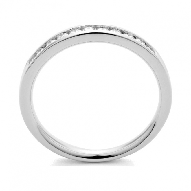 Anillo Media alianza de oro blanco de 18 Kt con diamantes de 0,25 a 1,00 ct