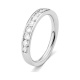 Anillo Media alianza de oro blanco de 18 Kt con diamantes de 0,25 a 1,00 ct
