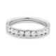 Anillo Media alianza de oro blanco de 18 Kt con diamantes de 0,25 a 1,00 ct