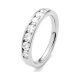 Anillo Media alianza de oro blanco de 18 Kt con diamantes de 0,25 a 1,00 ct
