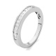 Anillo Media alianza de oro blanco de 18 Kt con diamantes talla princesa de 0,45 a 1,00 ct