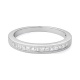 Anillo Media alianza de oro blanco de 18 Kt con diamantes talla princesa de 0,45 a 1,00 ct