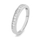 Anillo Media alianza de oro blanco de 18 Kt con diamantes talla princesa de 0,45 a 1,00 ct