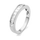 Anillo Media alianza de oro blanco de 18 Kt con diamantes talla princesa de 0,45 a 1,00 ct