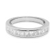Anillo Media alianza de oro blanco de 18 Kt con diamantes talla princesa de 0,45 a 1,00 ct