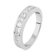 Anillo Media alianza de oro blanco de 18 Kt con diamantes talla princesa de 0,45 a 1,00 ct