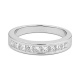 Anillo Media alianza de oro blanco de 18 Kt con diamantes talla princesa de 0,45 a 1,00 ct